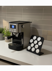 L Kapsül Kahve Standı (Nespresso & Jacobs Uyumlu 10 Kapsül Kapasiteli) Siyah