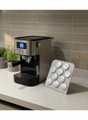 L Kapsül Kahve Standı (Nespresso & Jacobs Uyumlu 10 Kapsül Kapasiteli) Beyaz