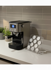 L Kapsül Kahve Standı (Nespresso & Jacobs Uyumlu 10 Kapsül Kapasiteli) Şeffaf