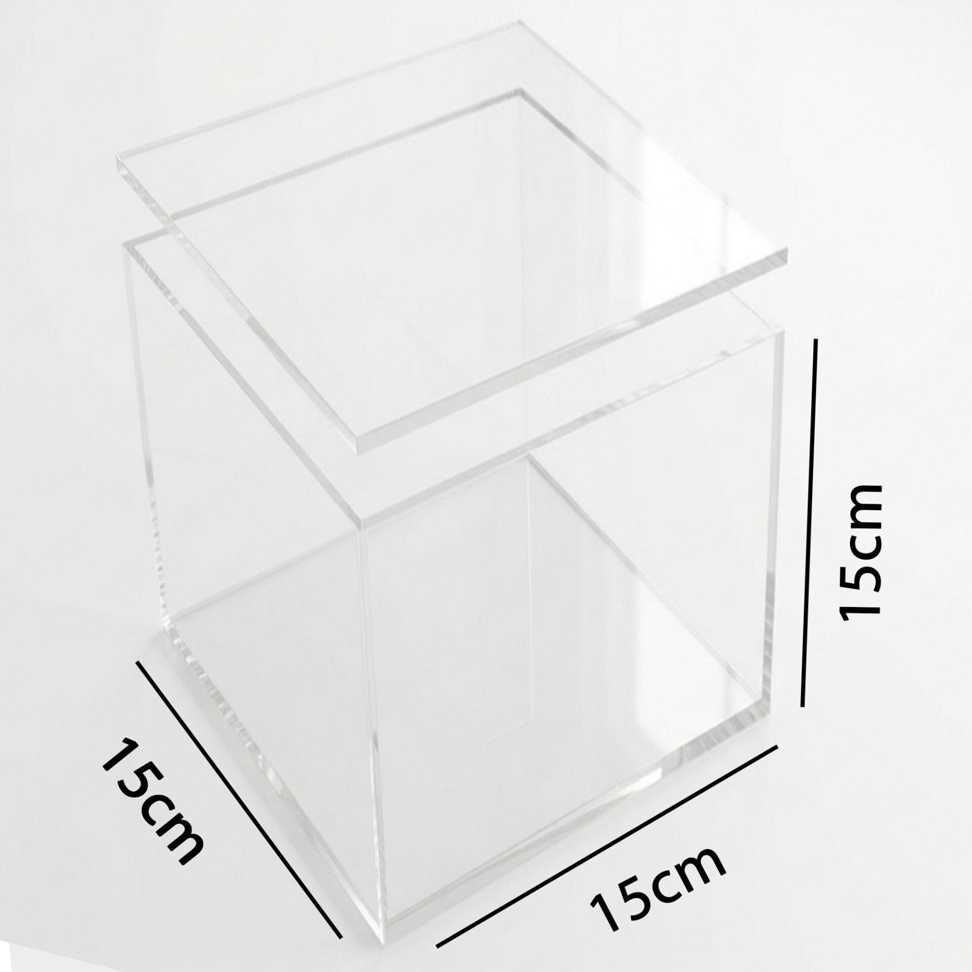 Şeffaf Kapaklı Pleksi Kutu 15x15x15