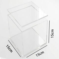 Şeffaf Kapaklı Pleksi Kutu 15x15x15
