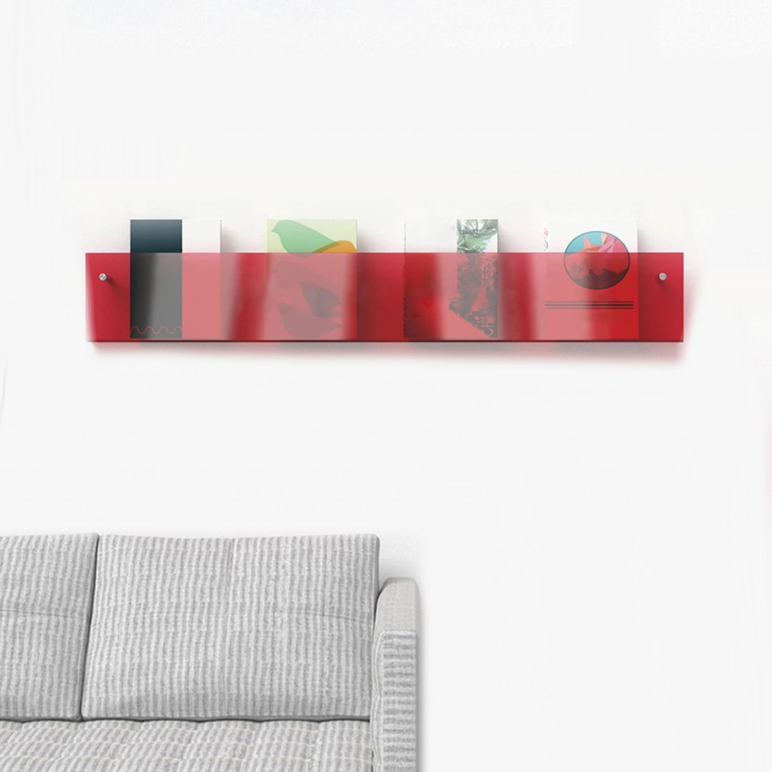 Dekoratif Kitap Raf Bordo - 70cm