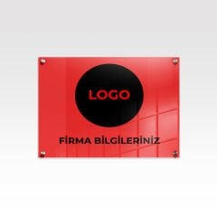 Ofis Kapı Tabelası Kırmızı