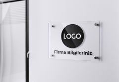 Ofis Kapı Tabelası Şeffaf