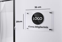 Ofis Kapı Tabelası Şeffaf