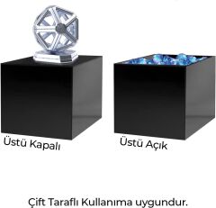 Renkli Kapaksız Pleksi Kutu Siyah - 15x15x15