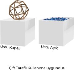 Renkli Kapaksız Pleksi Kutu Beyaz - 15x15x15